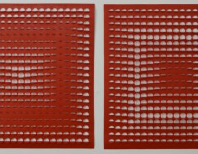 Sem título, 2014 | Tinta acrílica sobre papel de poliéster recortado | 57X57cm (cada)