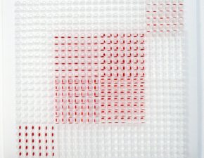 Sem título, 2019 | Adesivos sobre papel de poliéster recortado | 62X62cm