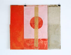 Sem título, 2003 | Papelão, fita adesiva, acetato, papel vegetal, tinta acrílica | 56X63cm