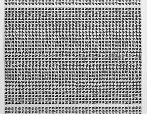 Variações II, da série Sob Medida, 2019 | Etiquetas adesivas sobre papel quadriculado | 90X41cm