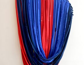 Série Elos, 2025 | Tecido (sobras de viés), bastidores |  165X80cm