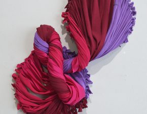 Série Elos, 2025 | Tecido (sobras de viés), bastidores |  60X52cm