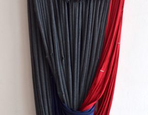 Série Elos, 2025 | Tecido (sobras de viés), bastidores |  150X50cm