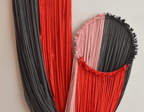 Série Elos, 2025 | Tecido (sobras de viés), bastidores |  180X100cm