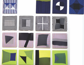 Esticadinhos (Deslocamento I), 2019 |  Sublimação e filme de recorte sobre lycra |  135X170cm (Políptico)