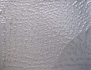 Sem título, 2008 | Fita isolante prateada sobre papel | 50X65cm